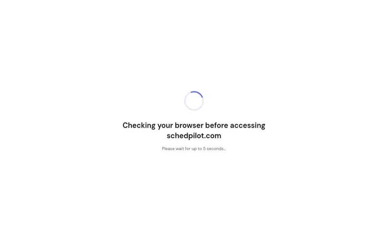 Screenshot of the SchedPilot homepage