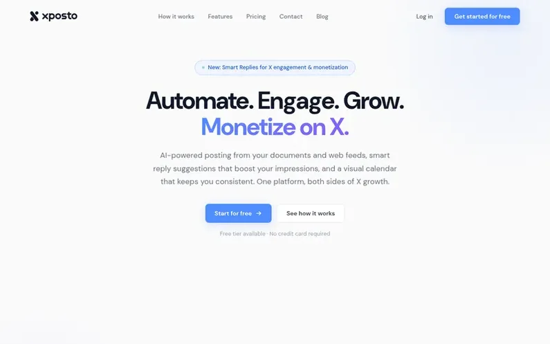 Screenshot of the Xposto homepage