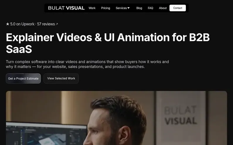 Screenshot of the Bulat Visual homepage