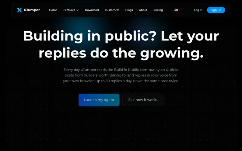 Screenshot of the XJumper homepage