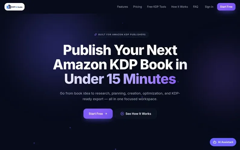 Screenshot of the KDP AI Studio homepage